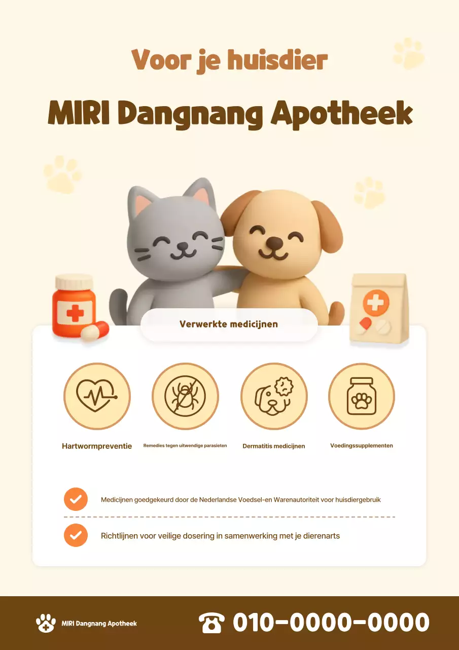 Beige schattige huisdierengids