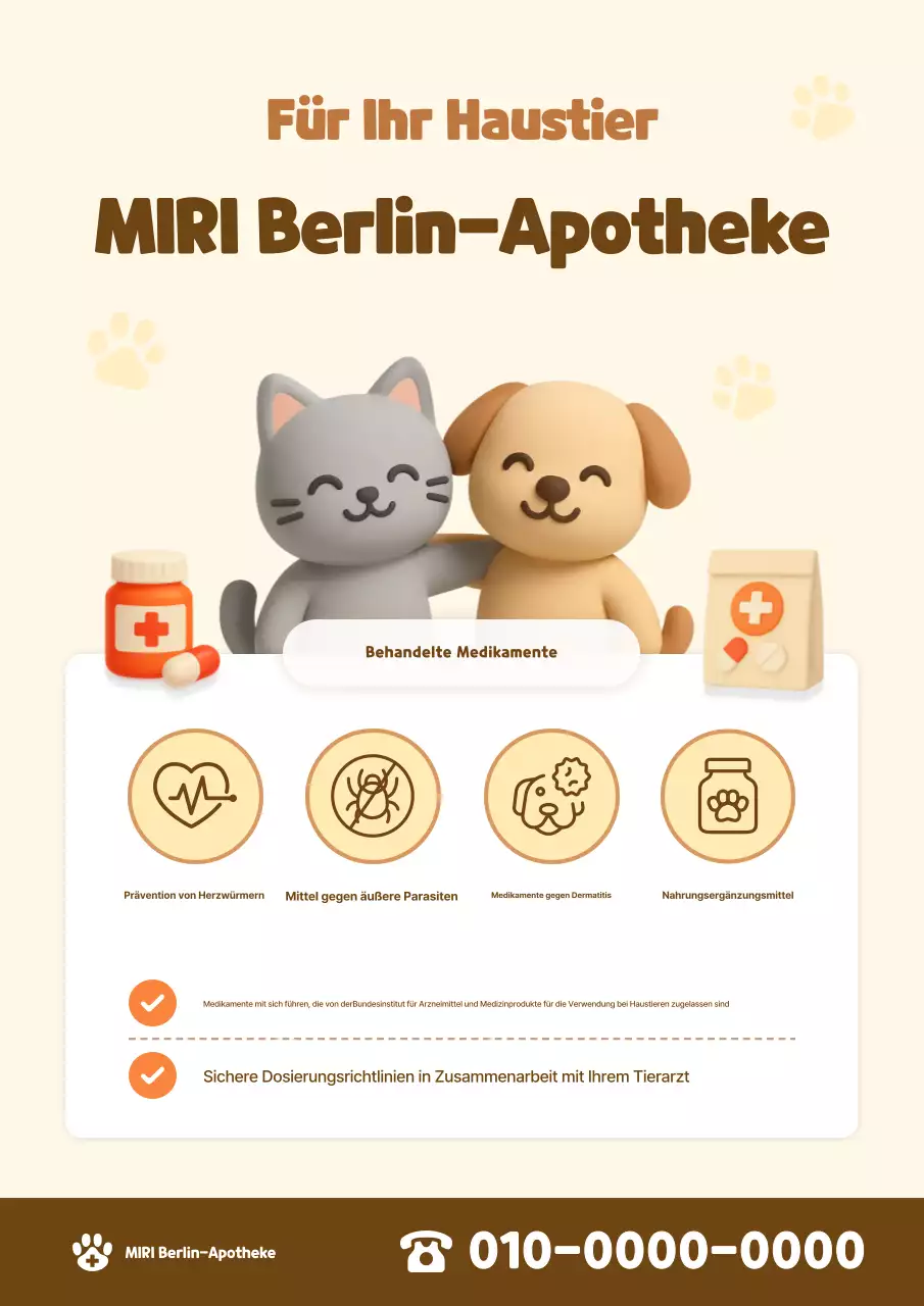 Beige Niedlicher Haustierführer