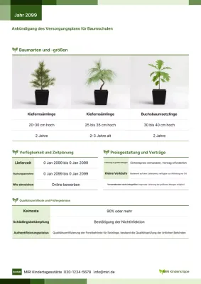 Hinweis zur Lieferung von grünen, einfachen Forstsetzlingen