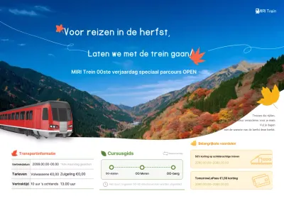 Blauwe Eenvoudige Herfsttreinreisactie