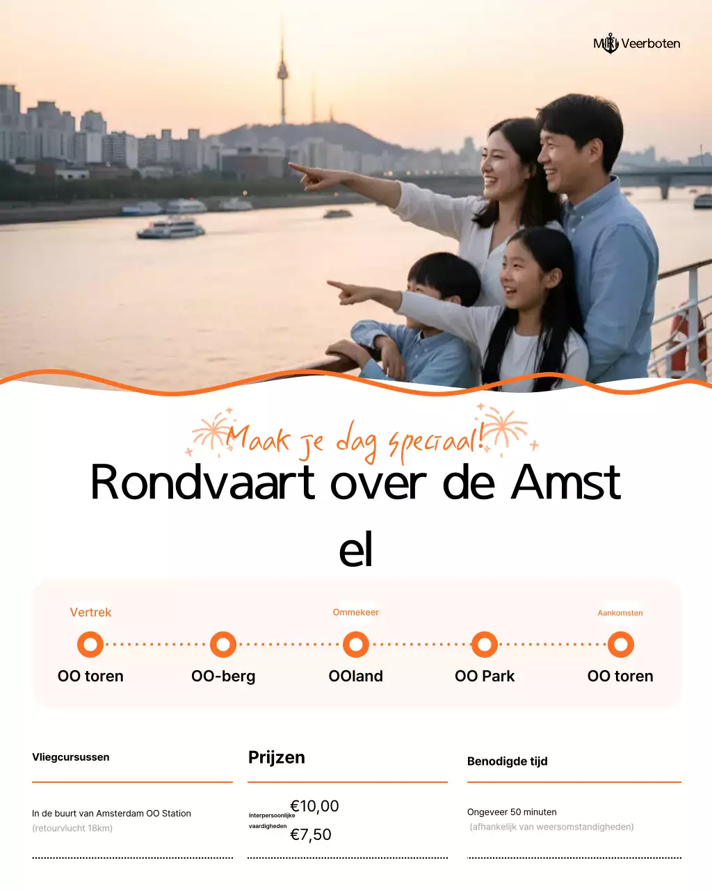 Orange Simple Han River Cruise Toerisme Promotie