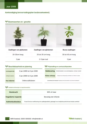 Mededeling over de levering van groene, eenvoudige bosbouwzaailingen