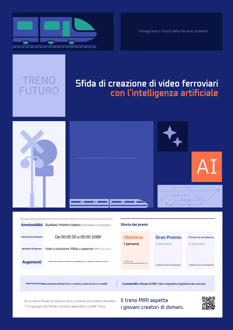 Concorso video Navy Blue Modern AI Railway