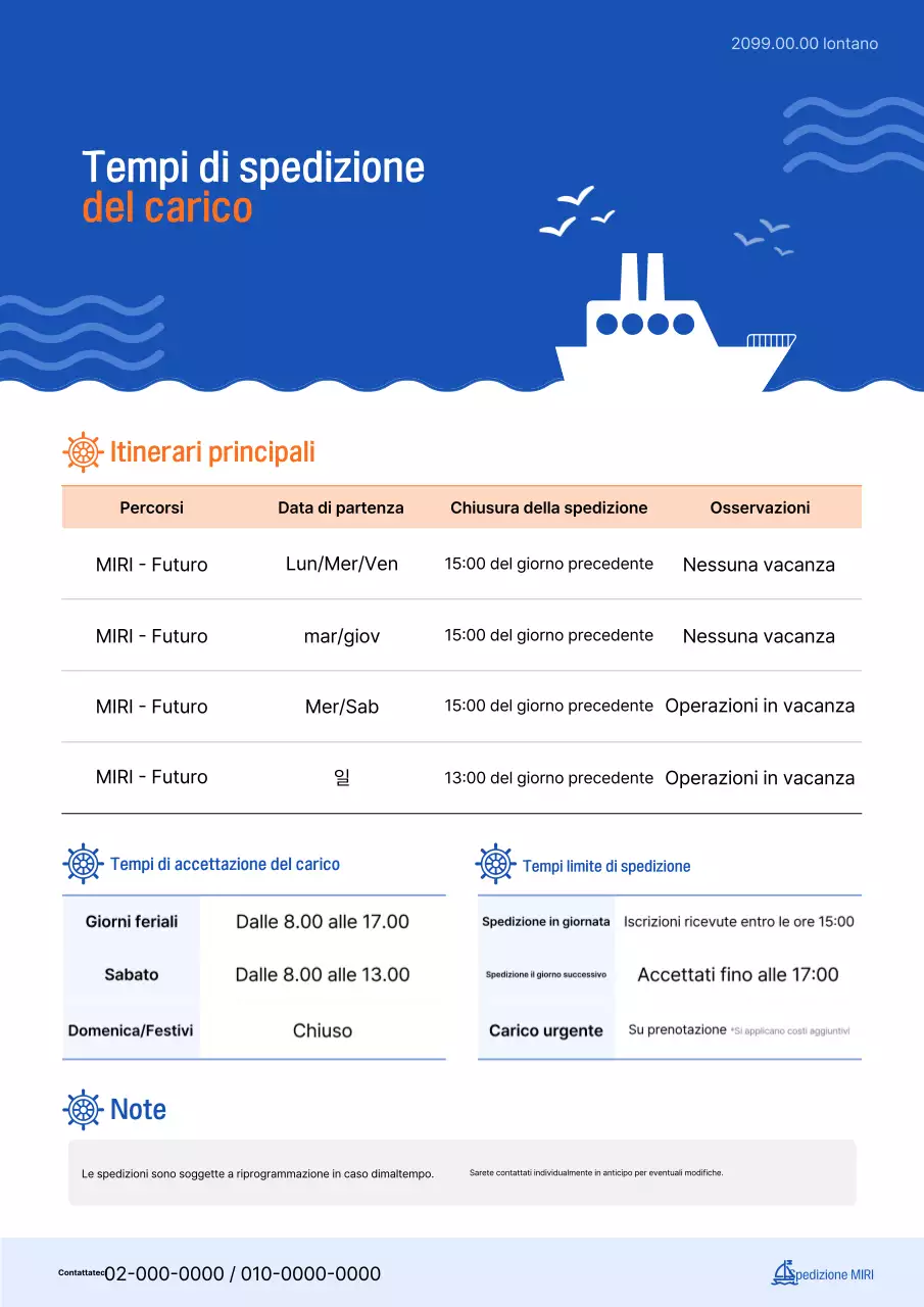 Guida ai tempi di spedizione di Blue Simple Cargo