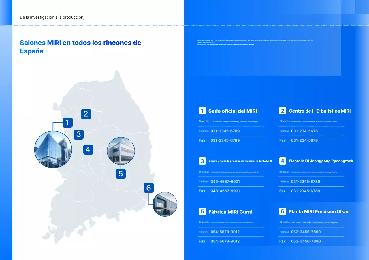 Guía de ubicaciones corporativas de Blue Modern
