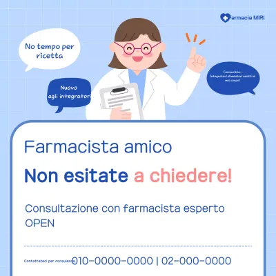 Promozione di consulenza in farmacia carina color azzurro cielo