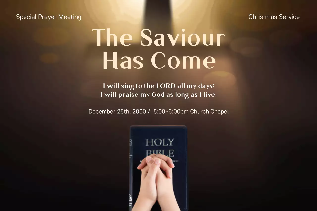 Brown Traditional Christmas Announcement Poster