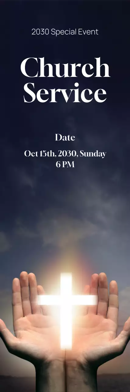 Banner de anúncio de fé tradicional azul