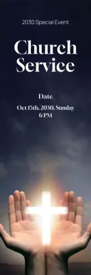 Banner de anúncio de fé tradicional azul