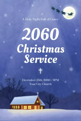 Blue Traditional Christmas Announcement Poster