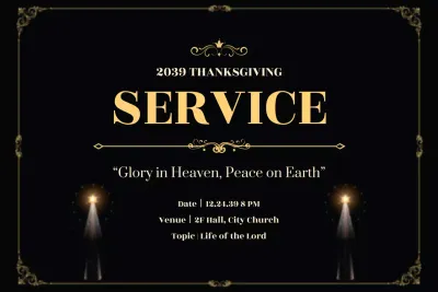 Black Elegant Thanksgiving Announcement Poster