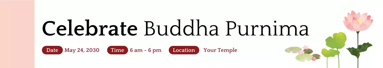 Banner de evento tradicional de Buda bege