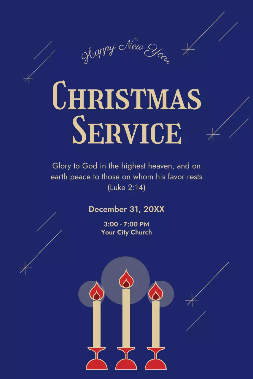 Blue Classic Christmas Announcement Poster