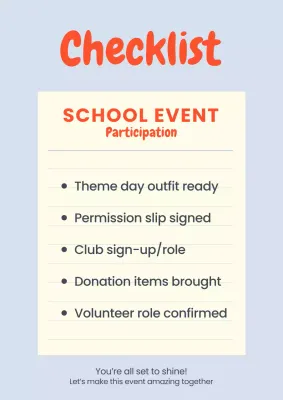 Orange Simple School Checklist