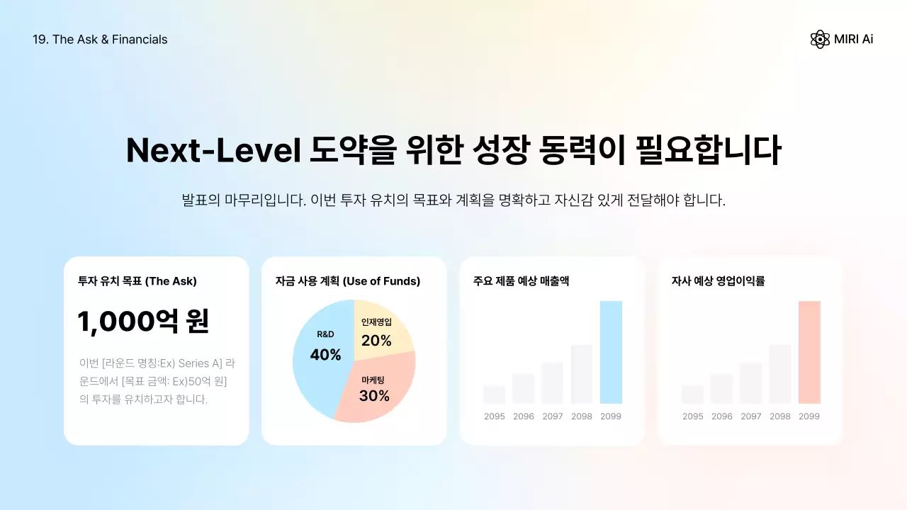 하늘색 모던 기업 설명 IR
