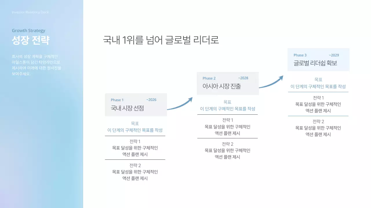 하늘색 깔끔 투자 자료 설명 IR