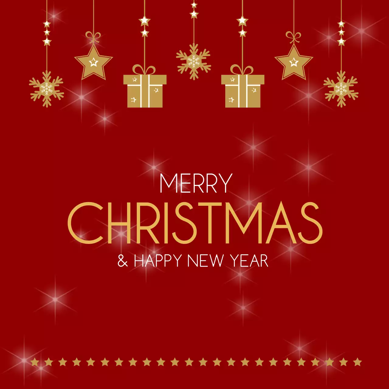 Green Red Luxury Christmas New Year Invitation Announcement