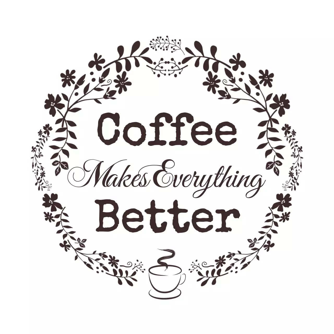 갈색 빈티지 커피 스티커