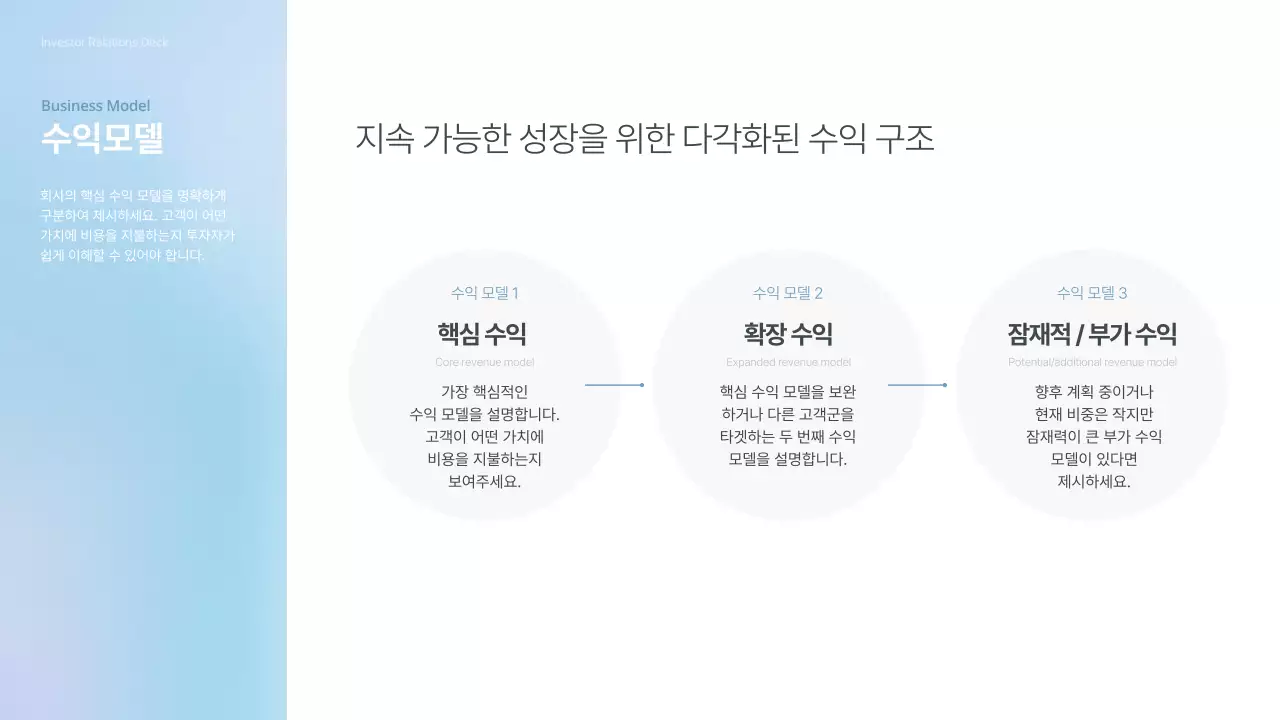 하늘색 깔끔 투자 자료 설명 IR