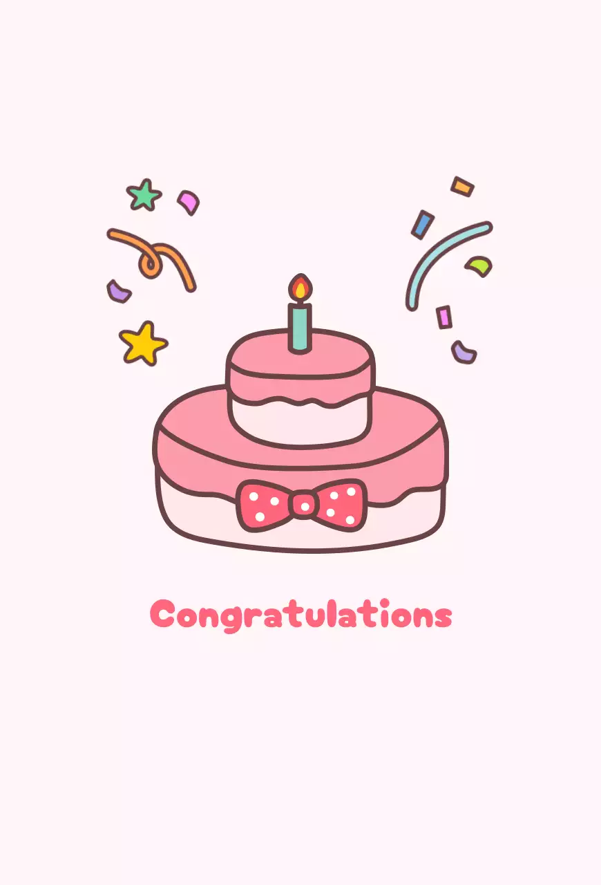 핑크 아기자기한 생일 축제