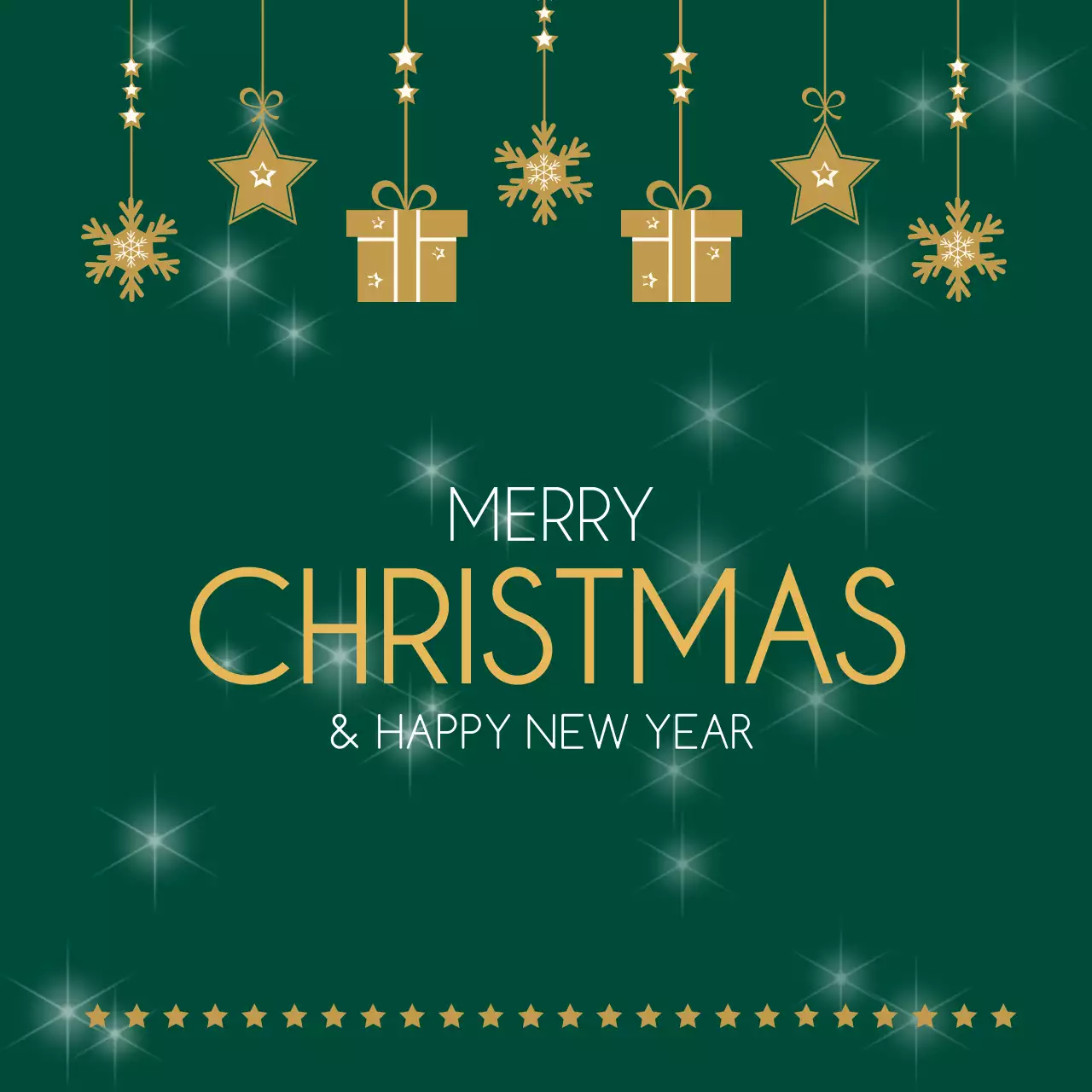 Green Red Luxury Christmas New Year Invitation Announcement