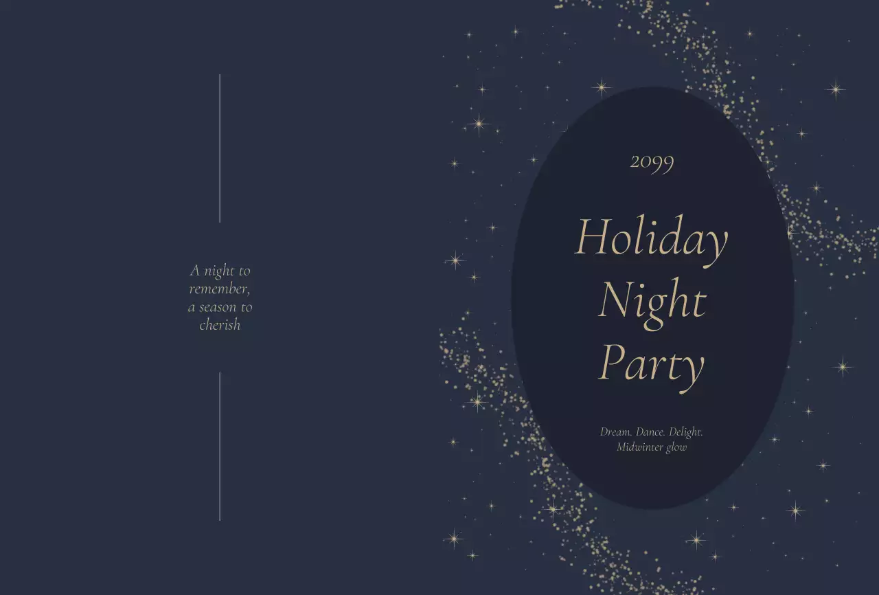 남색 우아한 파티 초대장