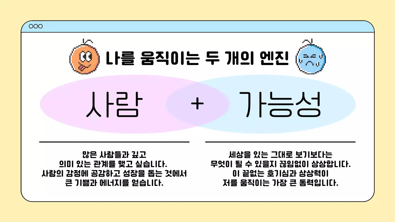 베이지 레트로 캐릭터 자기소개서