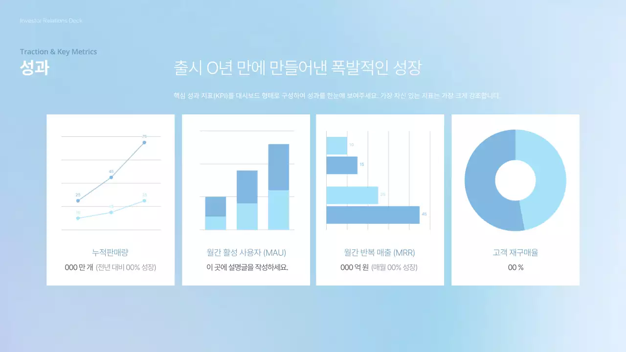 하늘색 깔끔 투자 자료 설명 IR