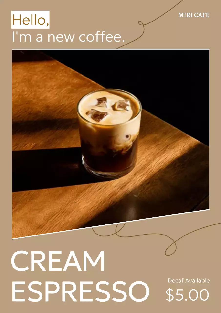 propaganda de café moderno bege