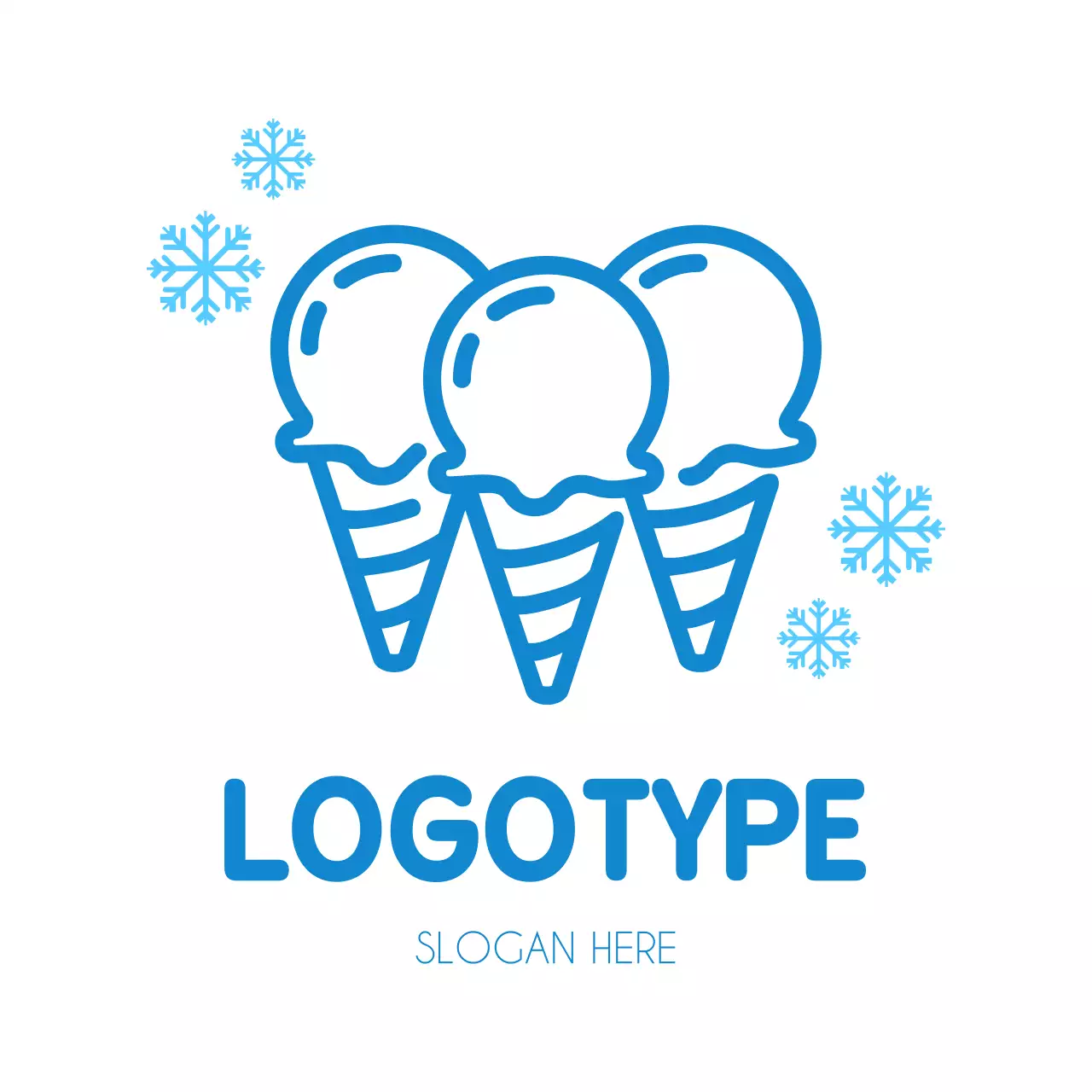 Blue Minimal Ice Cream Advertisement