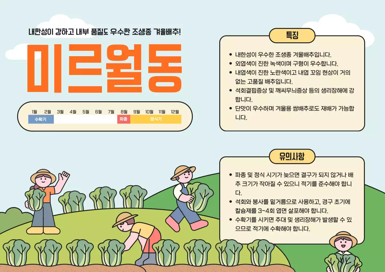 하늘색 아기자기한 농업 정보 전달