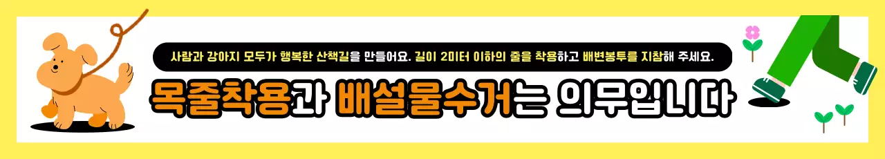 노랑 깔끔 반려동물 캠페인