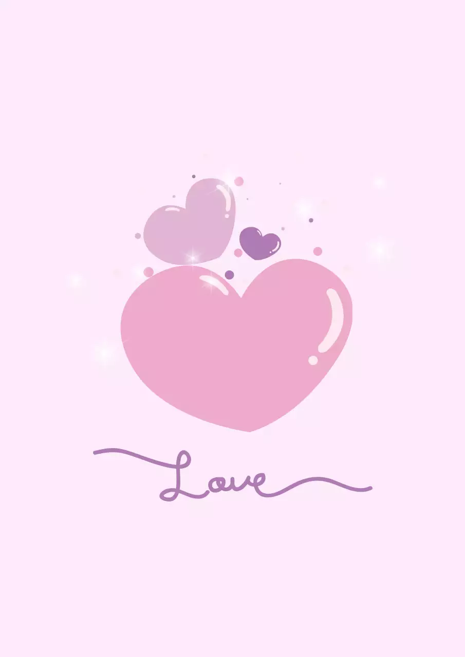 핑크 아기자기한 사랑 엽서