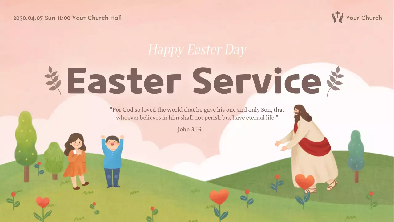 Pink Traditional Easter Announcement YouTube Thumbnail