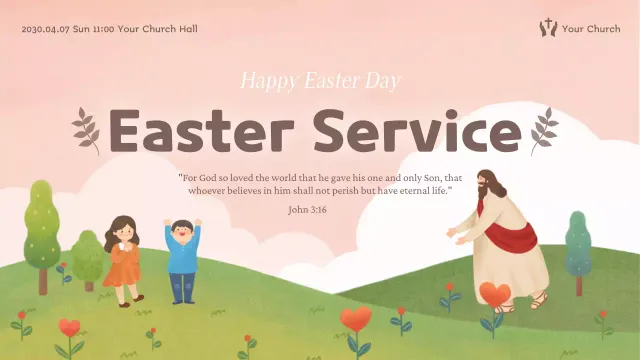 Pengumuman Paskah Tradisional Pink Thumbnail YouTube