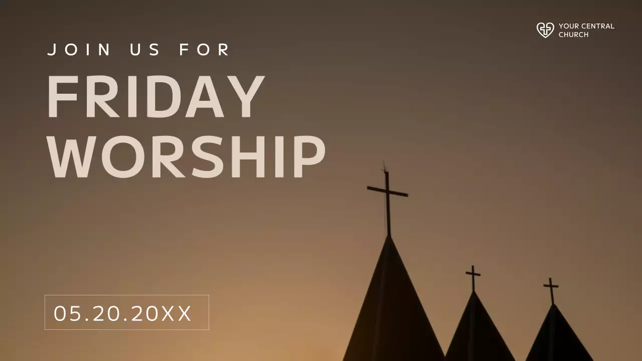 Brown Minimalist Worship Invitation Youtube Thumbnail