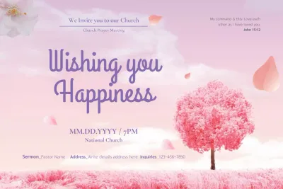 Pink Minimal Prayer Invitation Poster