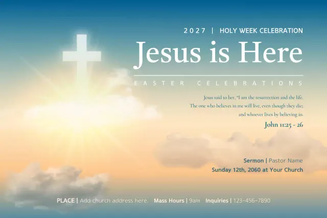 Orange Minimal Easter Announcement Poster