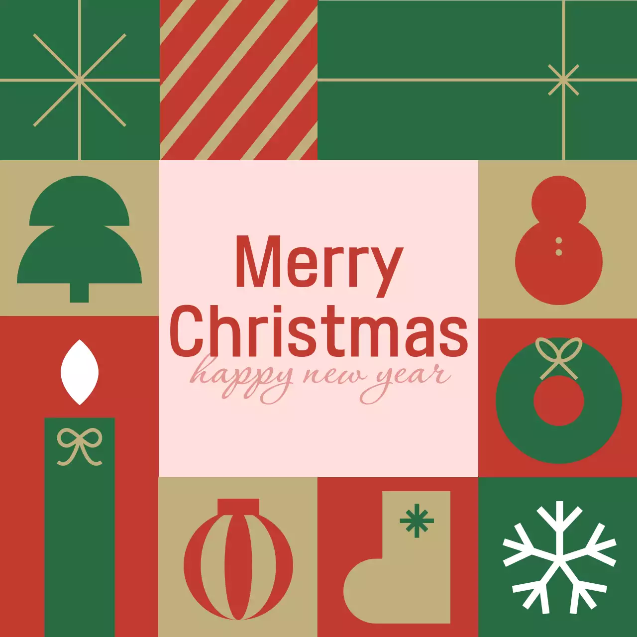 빨강 심플 크리스마스 인사