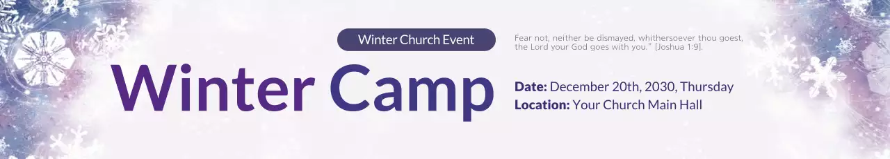 Banner roxo tradicional de evento de inverno