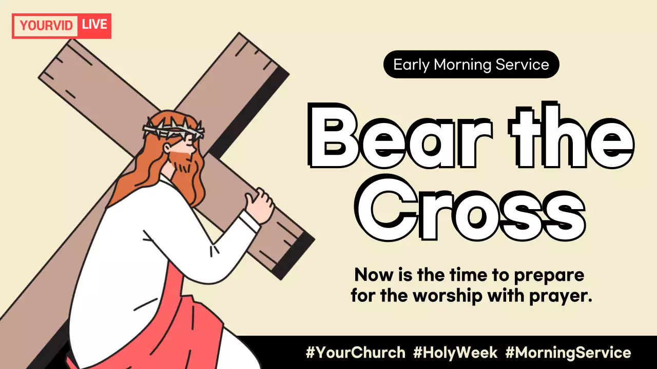 Beige Simple Worship Promotion YouTube Thumbnail