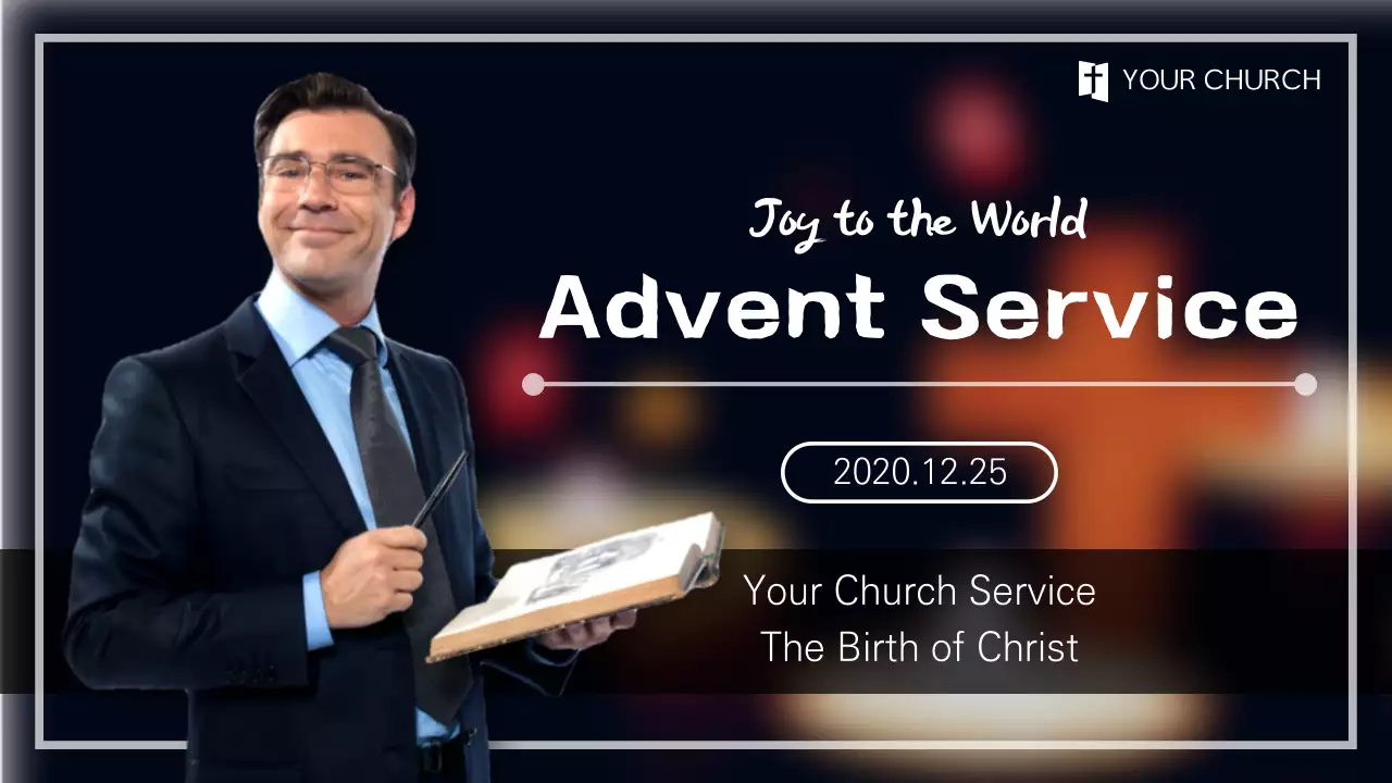 Blue Modern Church Announcement YouTube Thumbnail