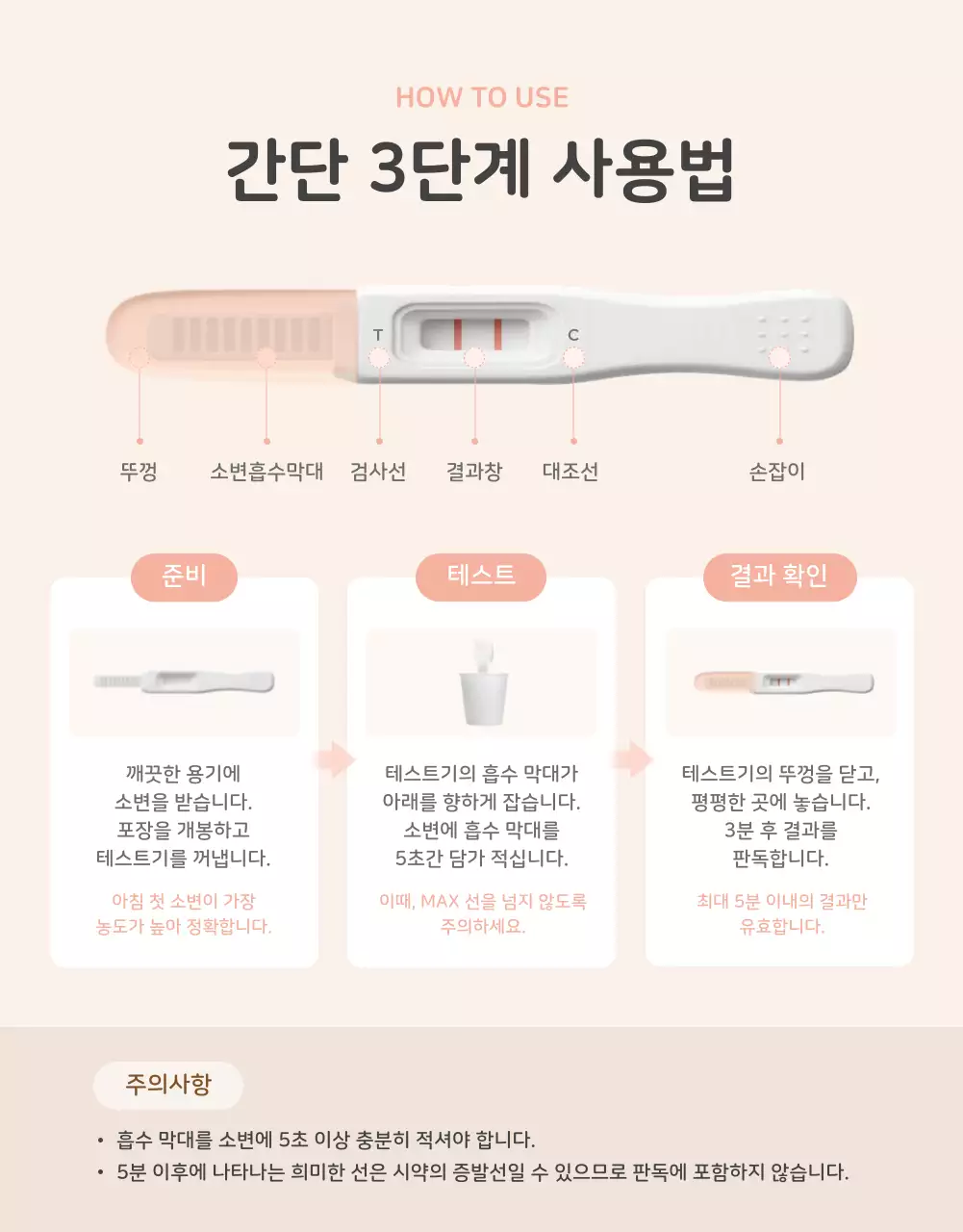 베이지 깔끔 임신 테스트기 광고