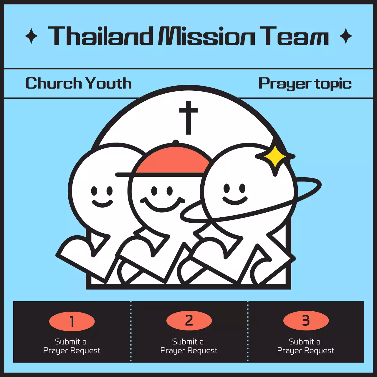 블루 미니멀 미션 발표 소셜 미디어 게시물