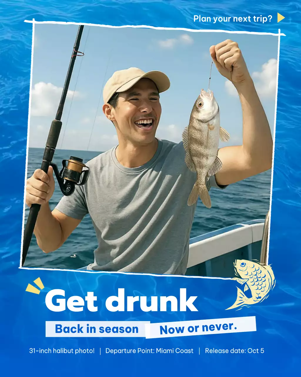 blue modern fishing advertisement