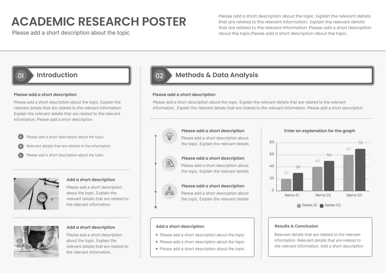 Grey Modern Research Layout Poster