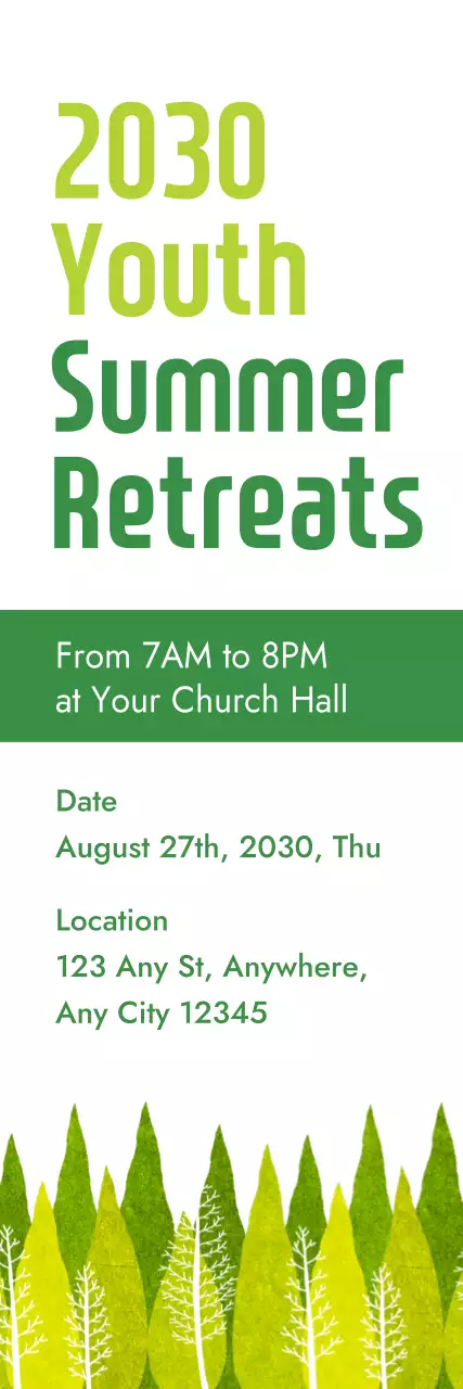 anúncio de retiro verde moderno