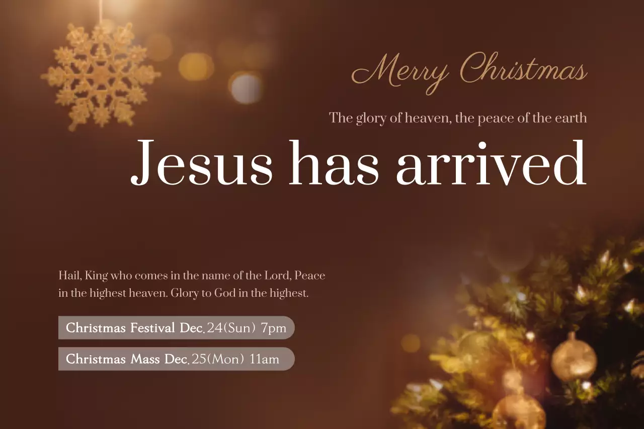 Brown Traditional Christmas Announcement Poster