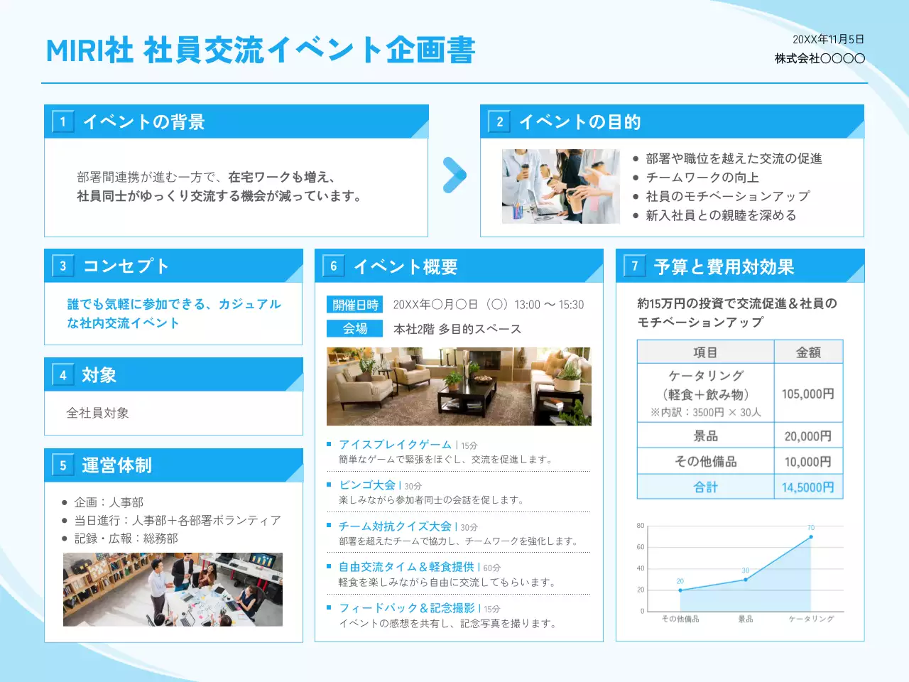 青 シンプル ビジネス 企画書