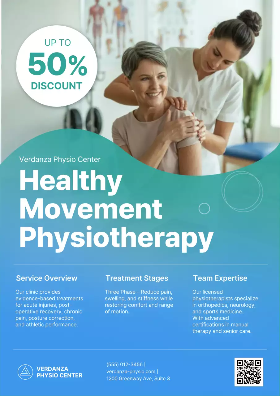 Teal Modern Physiotherapy Promotion